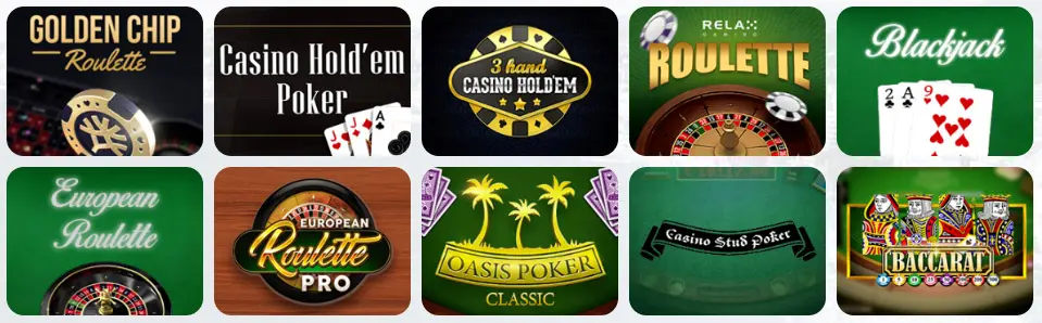 Table games at Cricplayers Casino