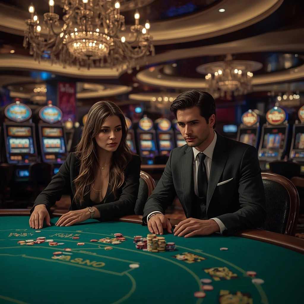 Two poker players at CRICPLAYERS CASINO, India